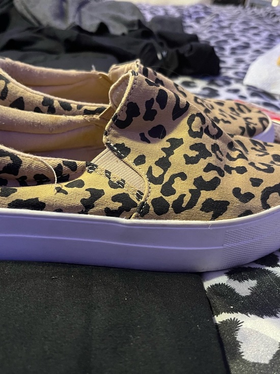 Soda Shoes - Soda Leopard Print Slip-On Sneakers in Tan and Black